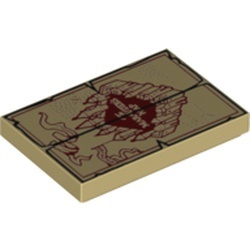 26603pb210-2 Tegel 2x3 "The Marauders's Map" crème NIEUW *0L0000