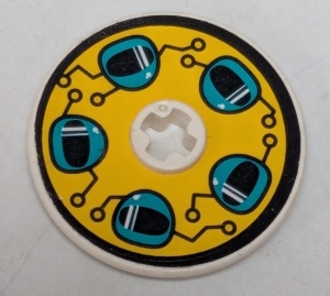 2723pb005-11G Technic Disk 3x3 met asgat met helmen (Sticker) zwart gebruikt *5S005