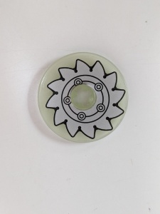 2723pb035-118G Technic Disk 3x3 met asgat bladzaag, Set 8648 (Sticker) transparant, lichtgevend gebruikt *5S005