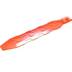 27934-18 Plaat 1x13 met schuine zijkanten transparant neonoranje NIEUW *5C007