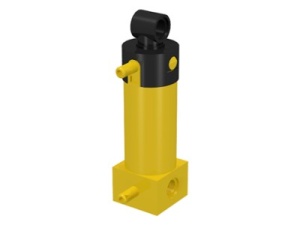 2793c01-3G Pneumatische cilinder vierkante basis geen veer ZWARTE TOP geel gebruikt *0L0000