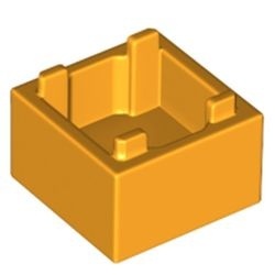 2821-110 Box laag 2x2x1 met verhoogde bodem oranje, lichthelder NIEUW *5K000