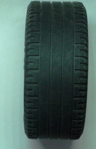 2998c01-1G Wiel 81.6x34, 6 spaken met zwarte autoband 81.6x34 Technic (2998 / 2997) PAKKETZENDING wit gebruikt *5W000 - Img 3