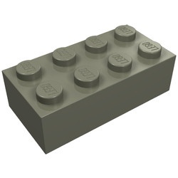3001-10G Steen 2x4 donker, grijs (klassiek) gebruikt *1A060