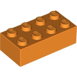 3001-4G Steen 2x4 oranje gebruikt *1A058