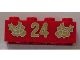 3001pb065-5 Steen 2x4 kerstster en nummer 24 rood NIEUW *5K0000