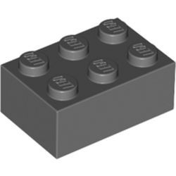 3002-85G Steen 2x3 grijs, donker (blauwachtig) gebruikt *1A055