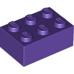 3002-89G Steen 2x3 paars, donker gebruikt *1A057