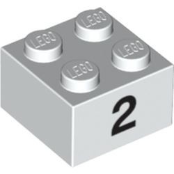 3003pb036-1 Steen 2x2 opdruk 2 wit NIEUW *5K0000