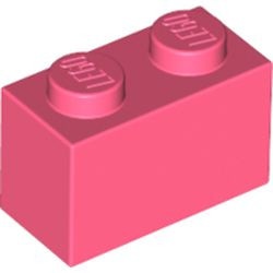 3004-220 Steen 1x2 rood, koraal NIEUW *
