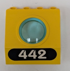 30080c01pb01-3G Paneel 3x3x3 Onderzeeër "442" in zwarte ovaal (Sticker) geel gebruikt *
