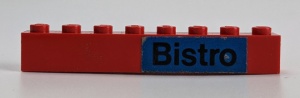 3008pb084-5G Steen 1x8 Bistro (Sticker) rood gebruikt *5V08-06