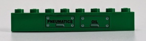 3008pb123-6G Steen 1x8 PNEUMATICS en OIL (Sticker) groen gebruikt *5V08-10
