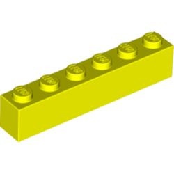 3009-236 Steen 1x6 Neon geel NIEUW *5K0000
