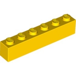3009-3G Steen 1x6 geel gebruikt *1A022