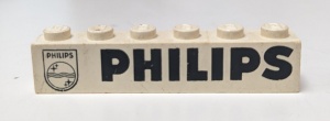 3009pb032-1G Steen 1x6 PHILIPS met logo wit gebruikt *5V06-02
