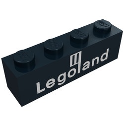3010p31-11G Steen 1x4 met Legoland zwart gebruikt *5V04-17