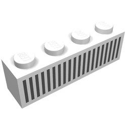 3010p40-1G Steen 1x4 met 20 zwarte streepjes wit gebruikt *5V04-02