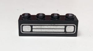 3010pb035u-11G Steen 1x4 met grill chroom zwart gebruikt *5V04-19