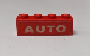 3010pb062-5G Steen 1x4 AUTO (Sticker) rood gebruikt *5V04-11