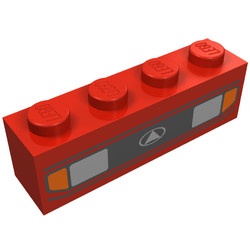3010px1-5G Steen 1x4 Koplampen rood gebruikt *5V04-11