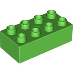 3011-36G DUPLO steen 2x4 (LET OP: DUPLO IS VRIJWEL ALTIJD PAKKETPOST) groen, helder gebruikt *