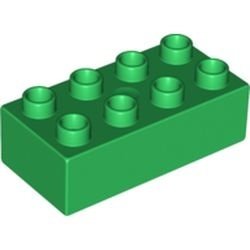 3011-6G DUPLO steen 2x4 (LET OP: DUPLO IS VRIJWEL ALTIJD PAKKETPOST) groen gebruikt *
