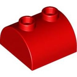30165-5 Steen 2x2 halfronde kop, 2 noppen bovenop rood NIEUW *1B075