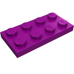 3020-24 Platte plaat 2x4 paars NIEUW *1B205