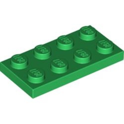 3020-6 Platte plaat 2x4 groen NIEUW *1B204