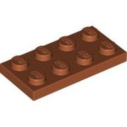 3020-68 Platte plaat 2x4 oranje, donker NIEUW *1B205