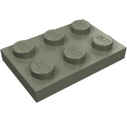 3021-10 Platte plaat 2x3 donker, grijs (klassiek) NIEUW *1B202