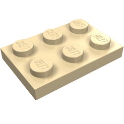 3021-2G Platte plaat 2x3 crème gebruikt *1B363
