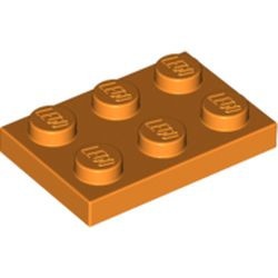 3021-4G Platte plaat 2x3 oranje gebruikt *1B363