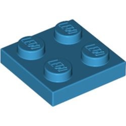 3022-153 Platte plaat 2x2 blauw, donkerazuur NIEUW *1B199