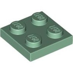 3022-48 Platte plaat 2x2 groen, zandkleurig NIEUW *1B199