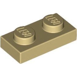 3023-2 Platte plaat 1x2 crème NIEUW *1B169
