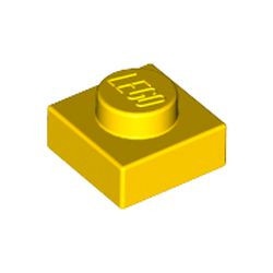 3024-3G Platte plaat 1x1 geel gebruikt *1B366