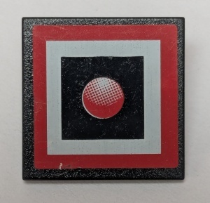 30258pb013-11G Verkeersbord- vierkant, met clip, rood licht (Sticker) zwart gebruikt *1E009