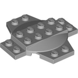 30303-86G Platte plaat 6x6x2/3 kruis met dome grijs, licht (blauwachtig) gebruikt *5D0000