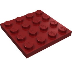 3031-59 Platte plaat 4x4 rood, donker NIEUW *5K0000