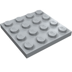 3031-86G Platte plaat 4x4 grijs, licht (blauwachtig) gebruikt *1A037