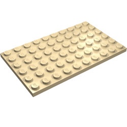 3033-2G Platte plaat 6x10 crème gebruikt *1A044