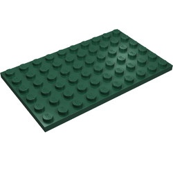 3033-80G Platte plaat 6x10 groen, donker gebruikt *1A044