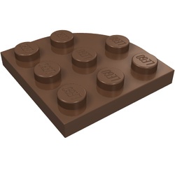 30357-8 Platte plaat 3x3 afgeronde hoek bruin (klassiek) NIEUW *1B234