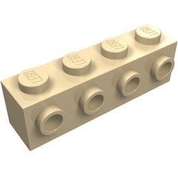 30414-2G Steen 1x4 met noppen één zijde crème gebruikt *1R012