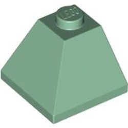 3045-48G Dakpan 45 graden 2x2 hoek buitenzijde groen, zandkleurig gebruikt *1D033