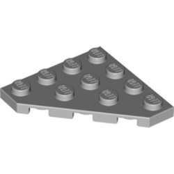 30503-86G Platte plaat 4x4 afgekapte hoek grijs, licht (blauwachtig) gebruikt *R2