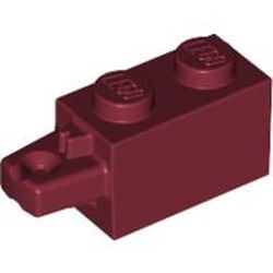 30541-59G Scharniersteen 1x2 vinger zijkant HORIZONTAAL rood, donker gebruikt *1L0000