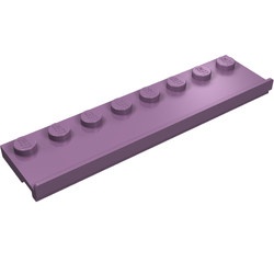 30586-54 Platte plaat 2x8 met deurrail (breed) paars, zandkleurig NIEUW *1B318